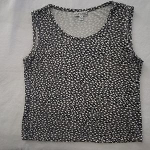 St. John Sport Top Black & White Size M Stretchy Rayon & Spandex